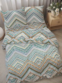 Простынь на резинке перкаль Сказка "Зигзаг" 120x200 см