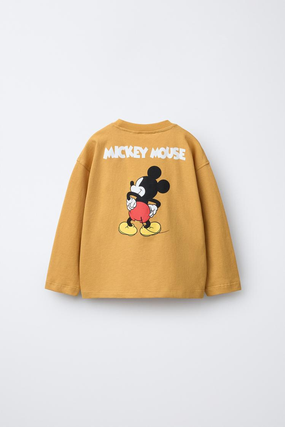 ZARA ЛОНГСЛИВ С ПРИНТОМ MICKEY MOUSE © DISNEY, ГОРЧИЧНЫЙ