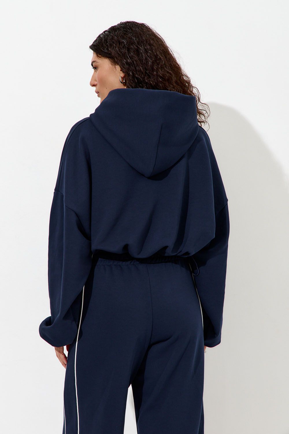 Худи укороченное "Âme Sirène" цвета нейви