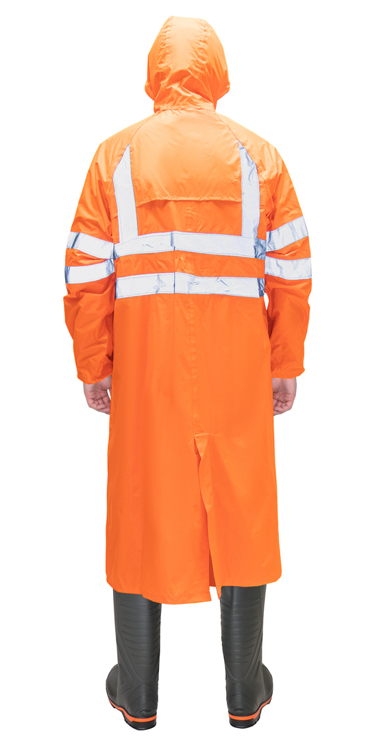 Плащ влагозащитный сигнальный с СОП SIRIUS Профи (225 гр/м2) оранжевый