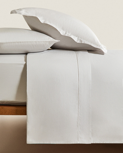 ZARA HOME (300 НИТЕЙ) ПРОСТЫНЯ ИЗ ХЛОПКА, СЕРЫЙ