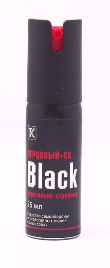 Перцовый баллончик  Black 25 мл (ОС+CS) аэрозольно-струйный