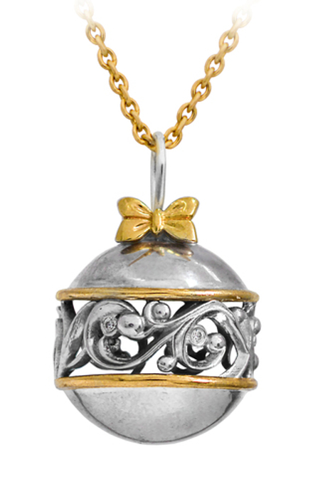 Подвеска из серебра с позолотой Шарик Frost