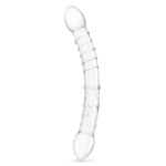 Двусторонний стеклянный фаллоимитатор 12’’ Girthy Double Trouble Glass Dildo - 30 см. (Цвет: прозрачный)