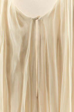 ZARA БЛУЗА СО СБОРКАМИ И ПОДПЛЕЧНИКАМИ — ZW COLLECTION LIMITED EDITION, ЦВЕТ СЛОНОВОЙ КОСТИ