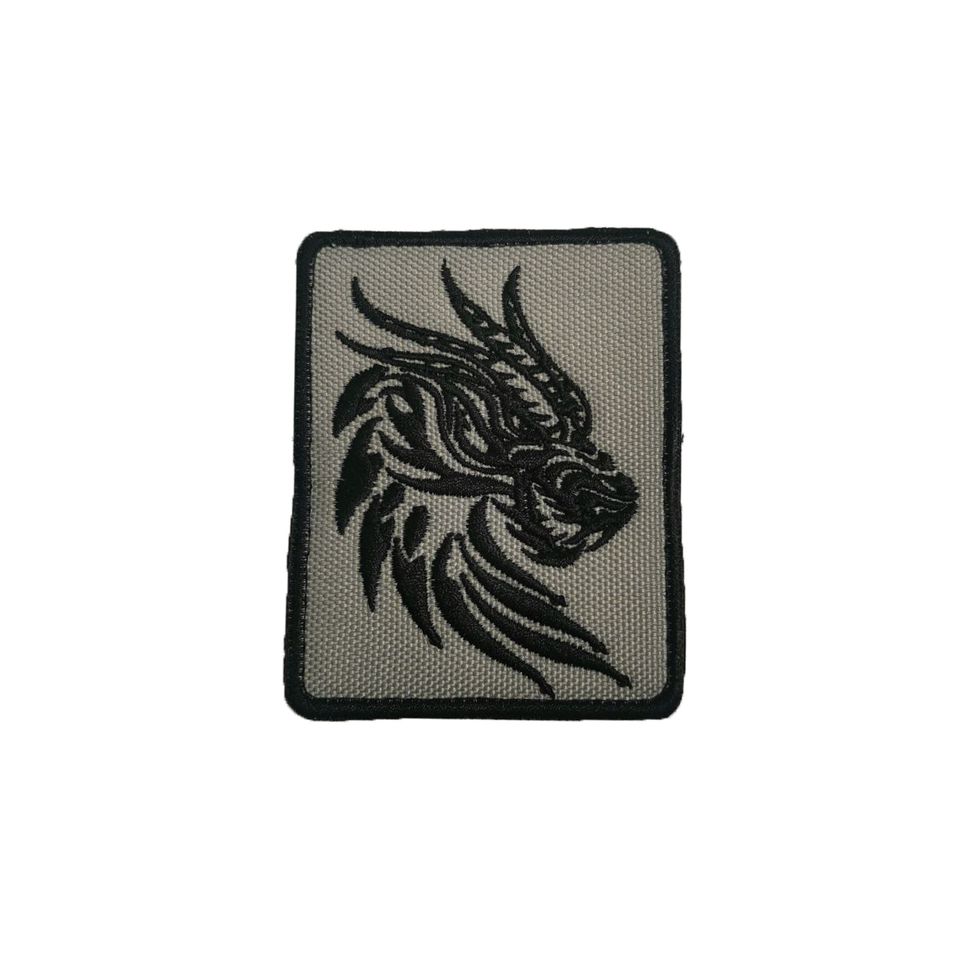 Патч Дракон (черный на сером )