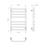 Полотенцесушитель MIXLINE MIRA  80х50 (таймер, 335 Вт, 8 перекладин) электрический ЧЕРНЫЙ