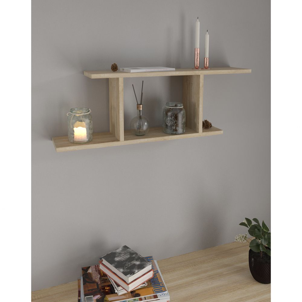 Полка навесная 3 Салоу (дуб сонома), МФ 1+1