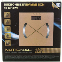 Весы напольные электронные, National, NB-BS18192, до 180 кг, с функц измер жира,жидк,кост ткани