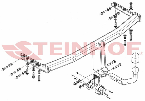 Фаркоп на Nissan Primera W12 универсал 2002-2007 (паспорт и сертификат в комплекте)(без электрики) Steinhof.N-072