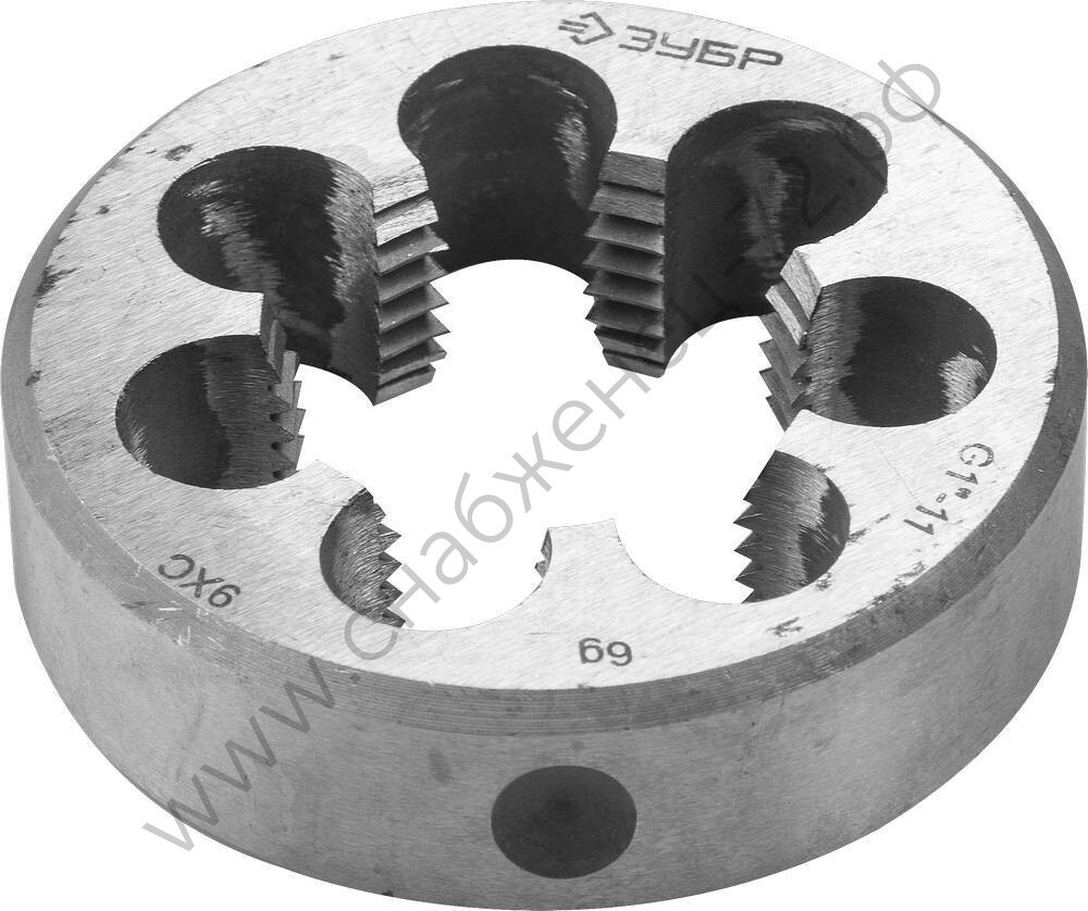 ЗУБР G 1″, сталь 9ХС, Плашка круглая ручная (4-28032-1)