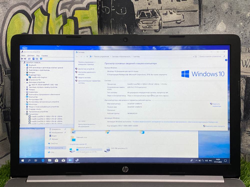 Ноутбук HP 15' i3-1005G1/UHD/8GB/256GB/ 250 G7[197S4EA]/Windows 10