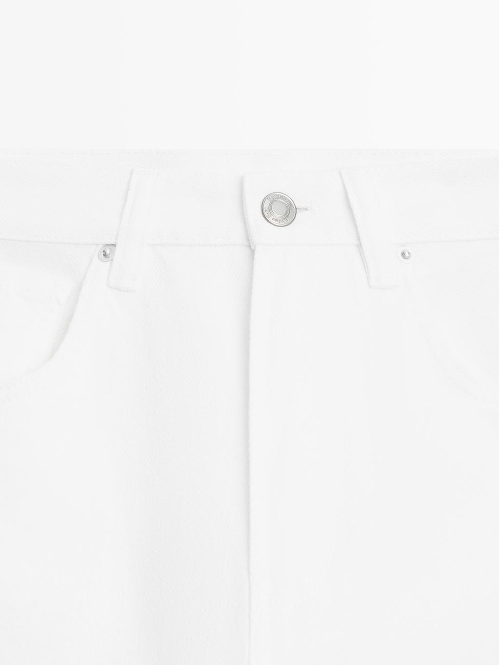 Massimo Dutti Джинсы с высокой талией и широкими штанинами, экрю
