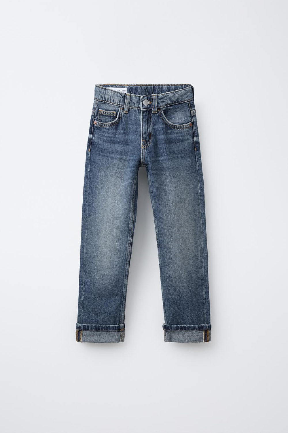 ZARA ДЖИНСЫ ПРЯМОГО КРОЯ, ВЫЦВЕТШИЙ СИНИЙ