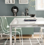 Стол обеденный - IKEA TORSBY, 135х85х75 см, белый/металлик, ТОРСБИ ИКЕА