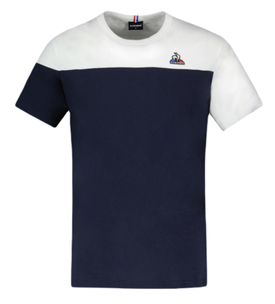Мужская теннисная футболка Le Coq Sportif BAT Tee Short Sleeve N°3 SS23 - sky captain/new optical white