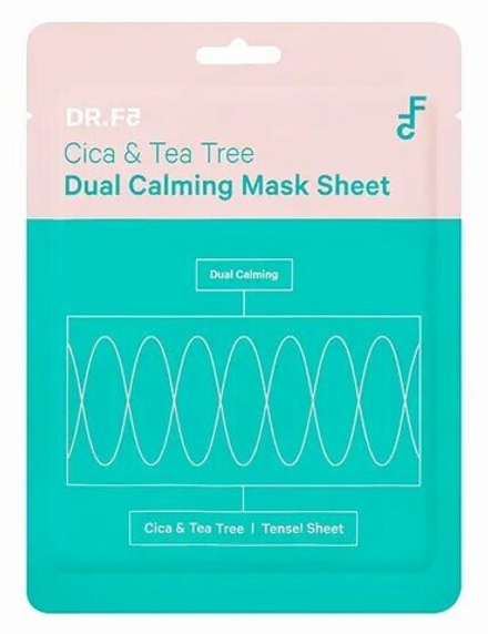 Маска успокаивающая с центеллой и чайным деревом Dr.F5 Cica&tea tree dual calming mask sheet, 23 мл