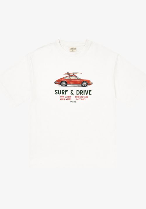 Футболка Surf and Drive молочная