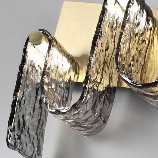 5106/16WL L-VISION  ODL26 золотой брашинг/дымчатый металл/стекло Настенный светильник LED x 16W 4000K FLOW