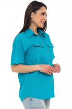 Рубашка Отличная (лён, бирюза) Diolche