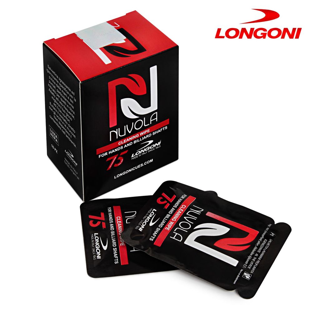 Салфетки для чистки кия и рук Longoni Nuvola Cleaning Wipes 10шт