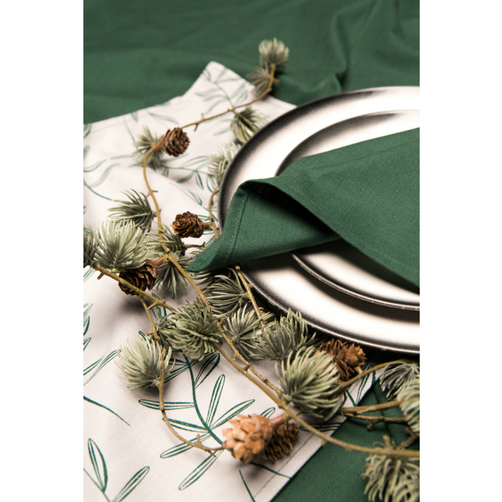 Дорожка на стол из хлопка с графичным принтом Папоротник Russian North, 45х150 см