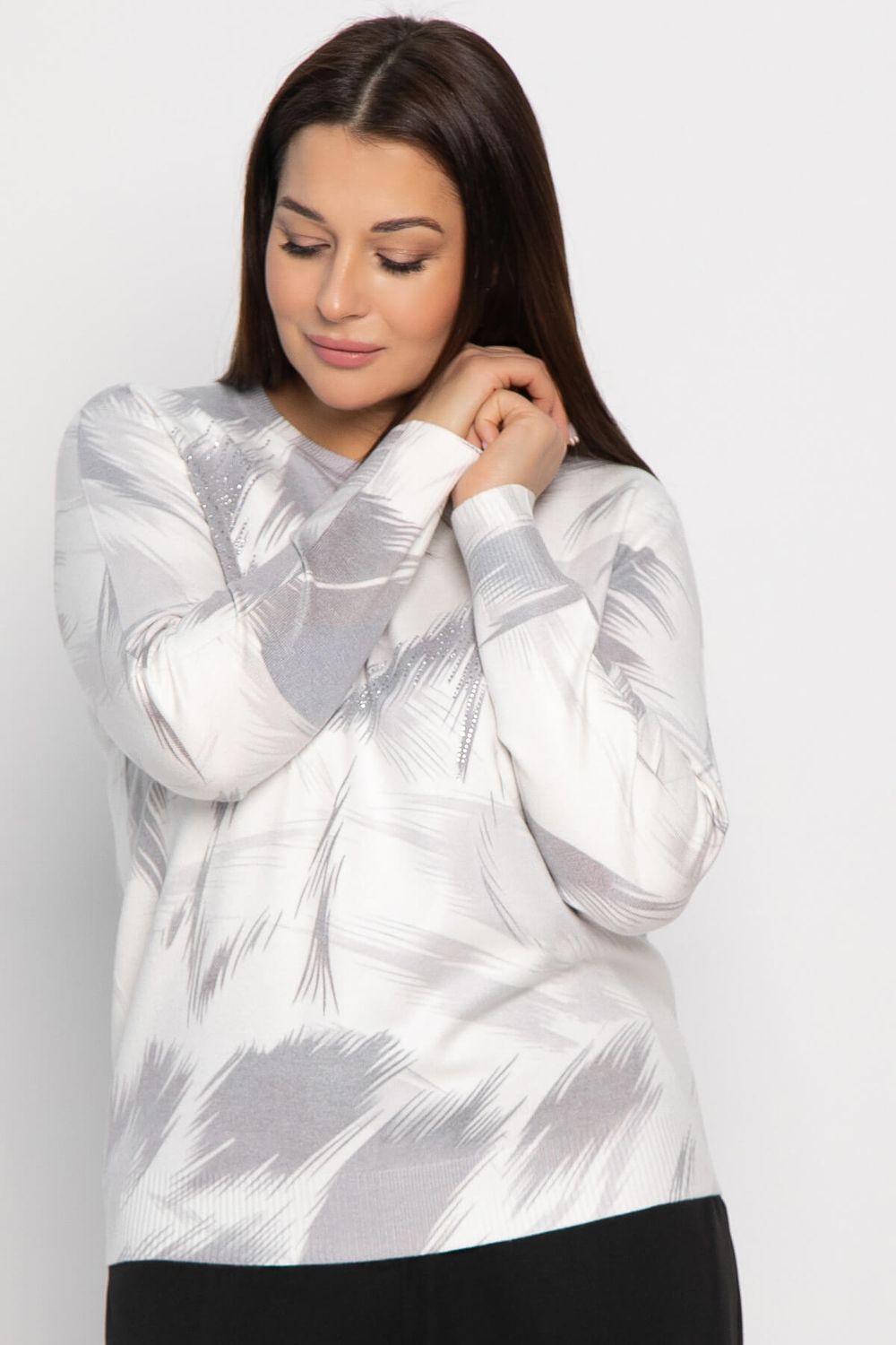 Лонгслив Акцент (серо-белый) Б14957-18М LT Collection