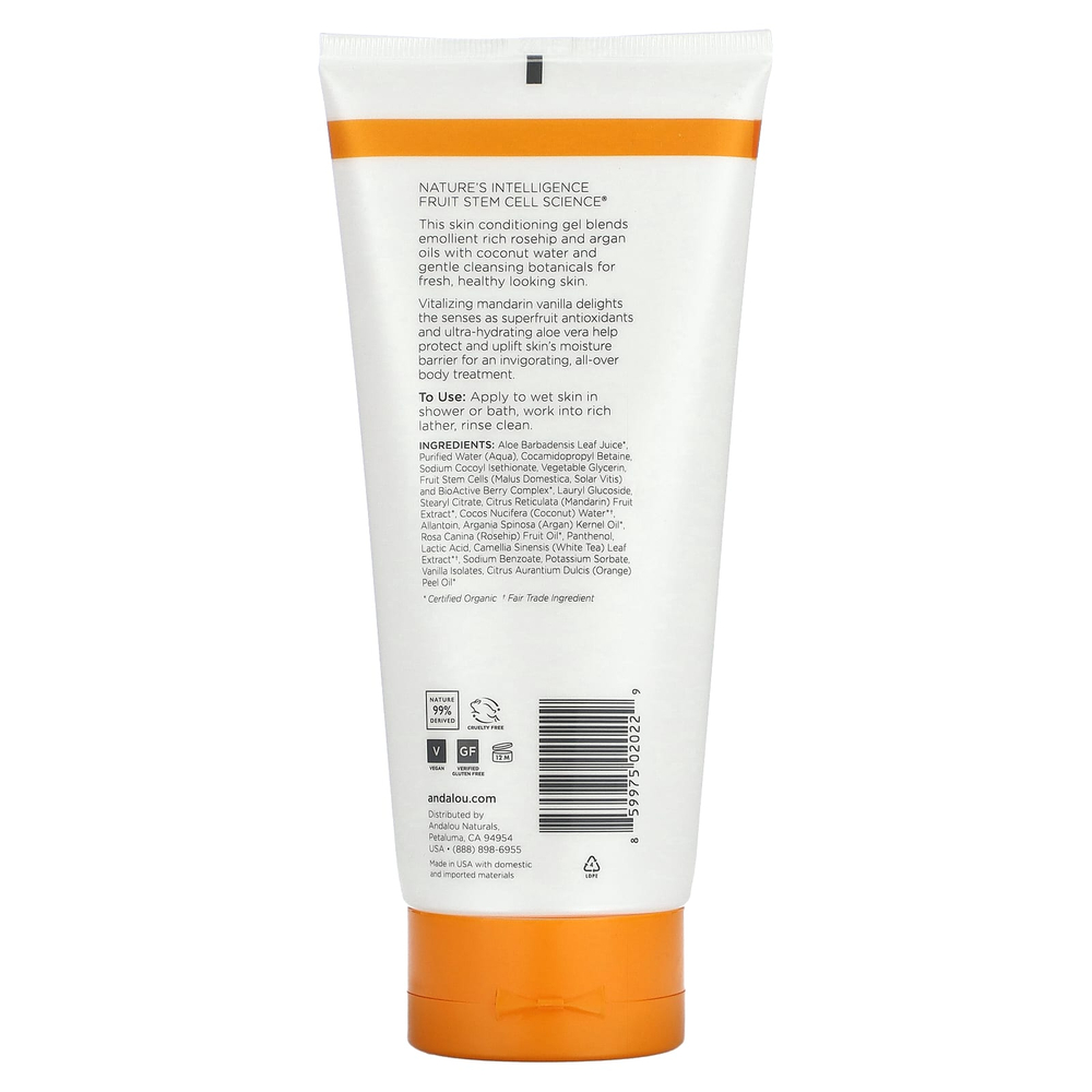 Andalou Naturals, Гель для душа, оживляющий, с мандарином и ванилью, 251 мл (8,5 жидк. унц.)