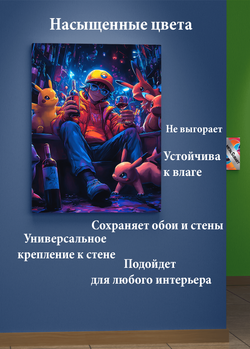 Картина на стену на металле от MetallSubArt "Покемон"