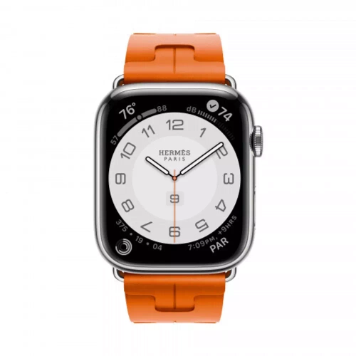 Apple Watch Series 9 Hermes 45 mm, спортивный ремешок Kilim оранжевый