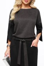 Платье трикотажное двухцветное с поясом DStrend (Акция)