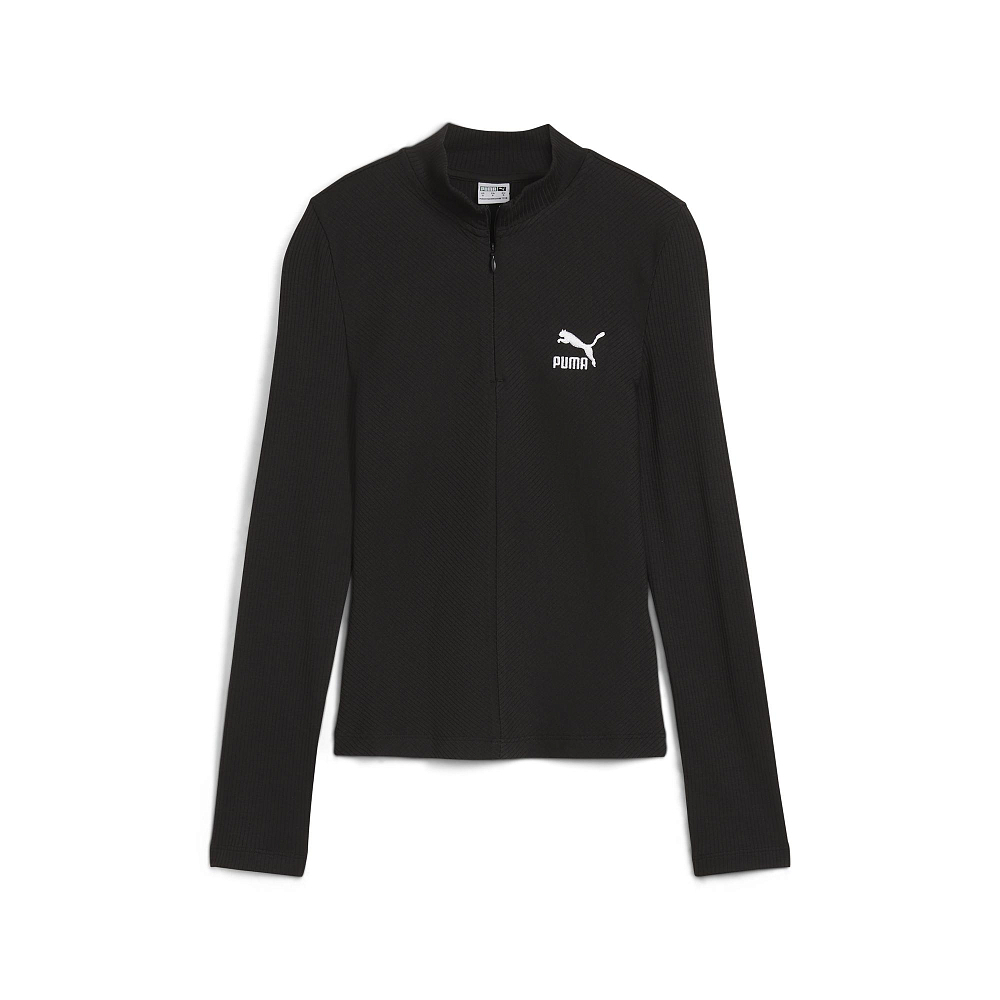 Женский лонгслив PUMA CLASSICS Ribbed Half-Zip Tee