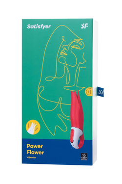 Нереалистичный вибратор Satisfyer Vibes Power Flower, силикон, красный, 18,8 см.