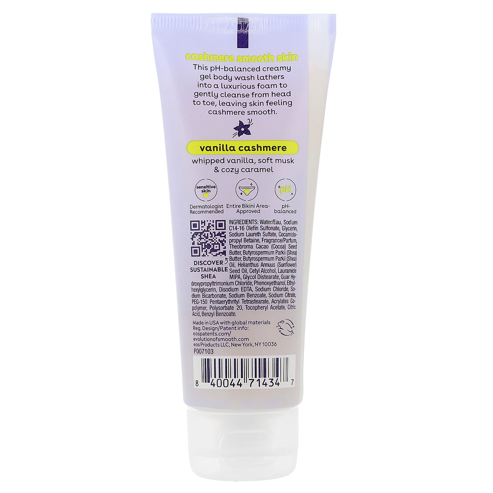 EOS, Shea Better™, гель для душа с кашемиром, ваниль и кашемир, 74 мл (2,5 жидк. унции)
