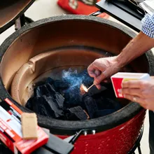 Керамический гриль Kamado Joe Classic Red, 46 см, красный, с ножками и столиками