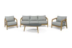 "Лейпциг" лаунж-зона из тика на 5 персон, цвет серый