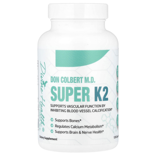 Divine Health, Дон Кольбер, доктор медицины Super K2, 120 капсул (200 мкг в капсуле)