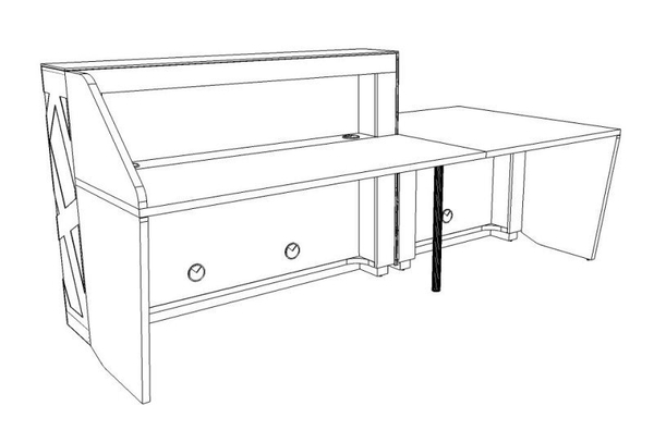 Стойка ресепшн с низким модулем и LED подсветкой