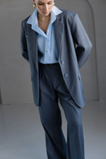 Жакет из вискозы однобортный темно-серый