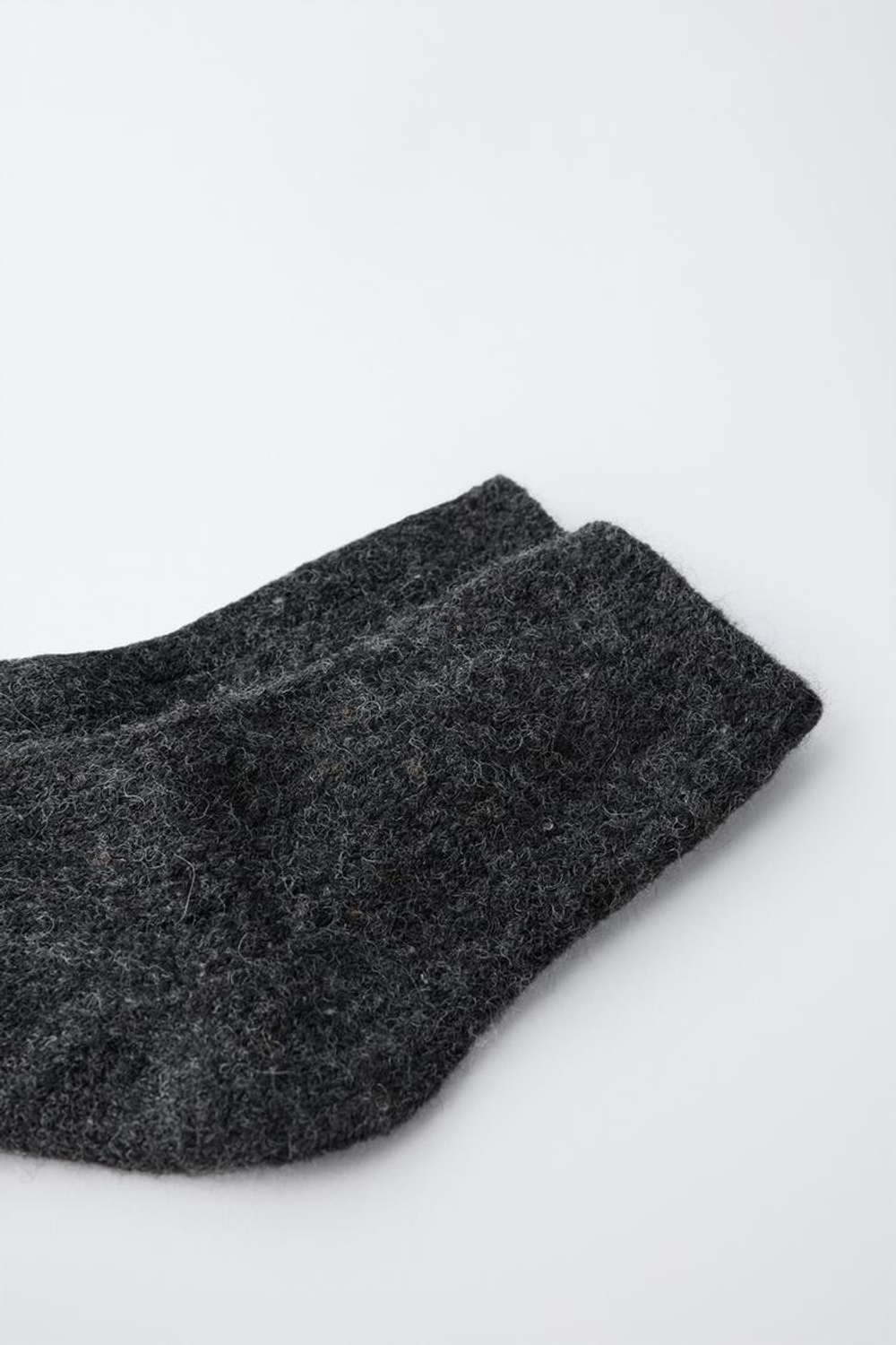 ZARA НОСКИ С ОТДЕЛКОЙ ИЗ ШЕРСТИ, СЕРЫЙ