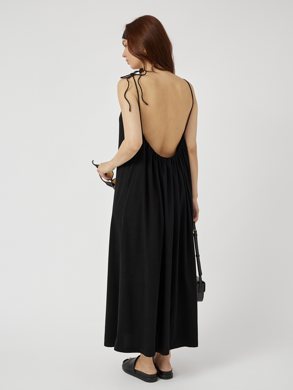 Сарафан макси из хлопка с открытой спинкой
