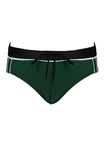 Пляжные плавки с контрастной отделкой (Размер: L) (Цвет: зеленый)