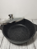 Жаровня 3л АП ГРАНИТ Black в упаковке 26см 33802