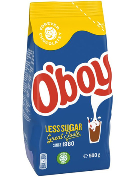 Kакао-порошок с меньшим содержанием сахара O'boy Less Sugar 500 г, OBOY