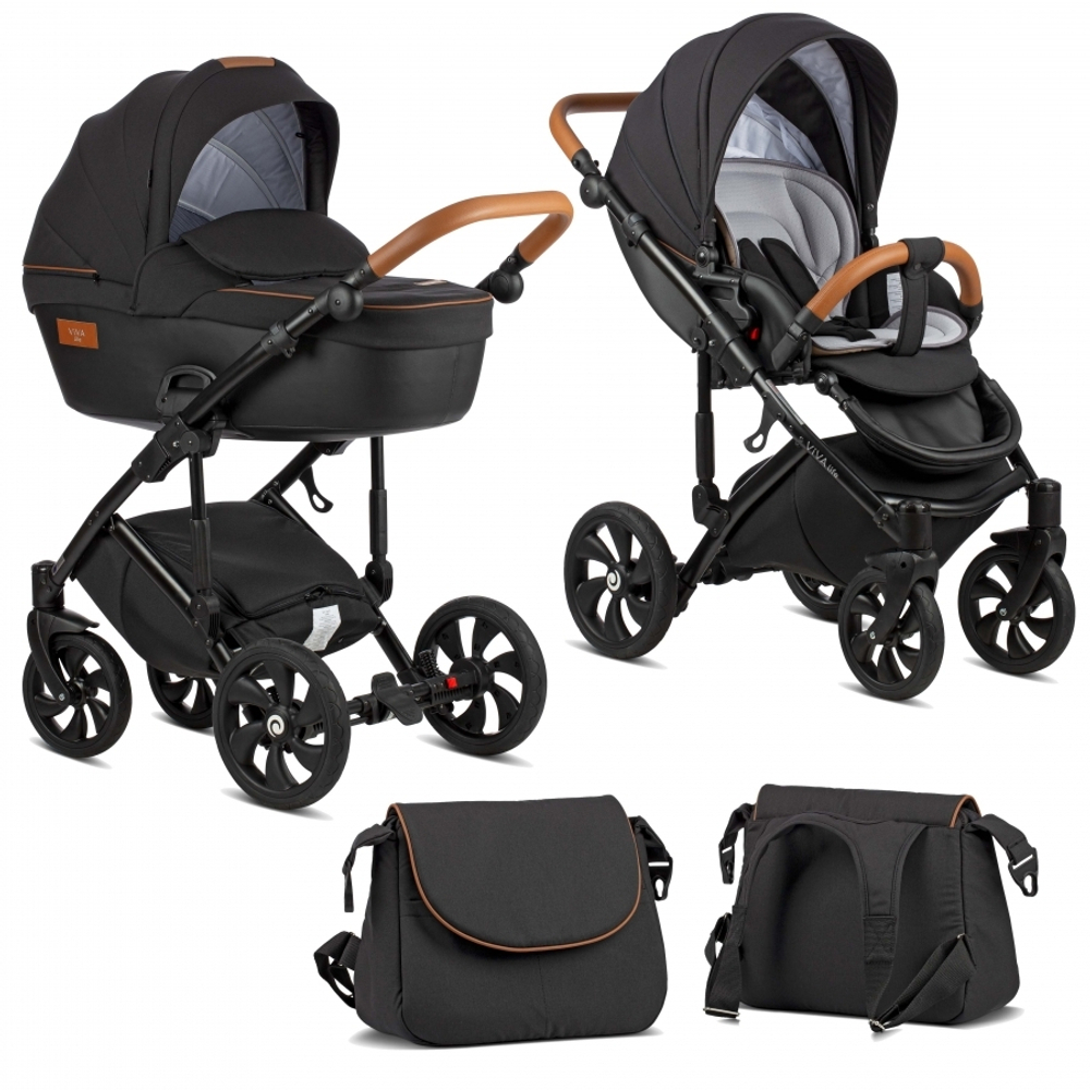 Коляска 2 в 1 Tutis Viva Life New 2019 №070 CAVIAR (Чёрный)