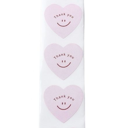 Наклейки "Thank you" (розовое сердце 20 штук)