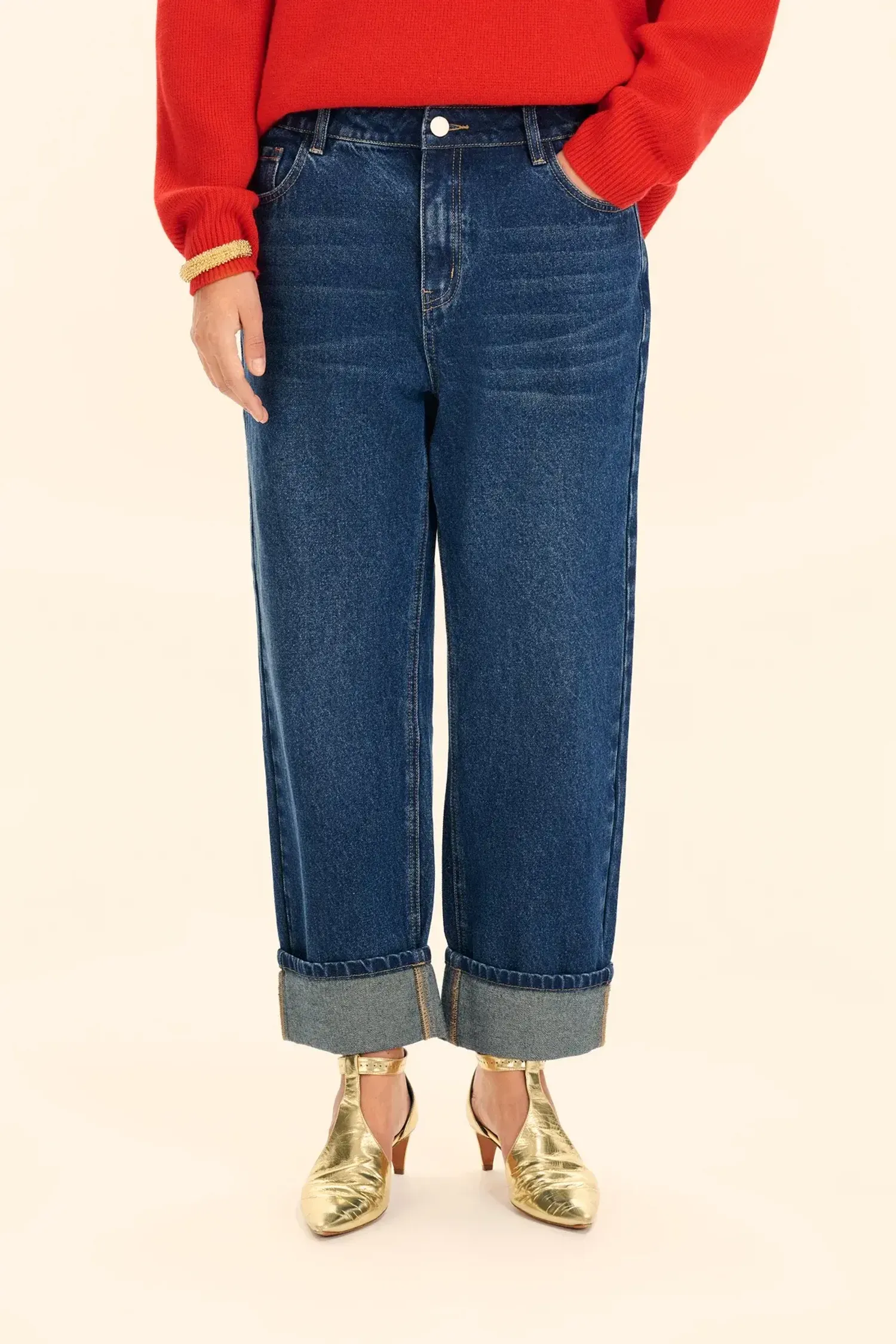 Джинсы прямые (Просто и со вкусом), темно-синие