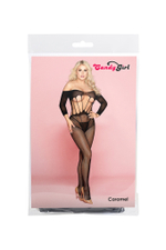 Костюм-сетка и стринги Candy Girl Caramel черные, OS