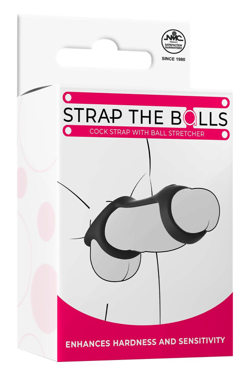 Эрекционная насадка NMC Strap The Balls, черная, силиконовая