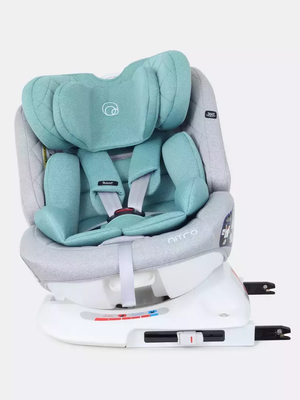 Автокресло RANT UB619 "NITRO" isofix Grey/Mint группа 0+-1-2-3  (0-36 кг)